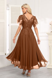 Augday Chiffon Lace Sequins Mother of the Bridesmaid Dresses