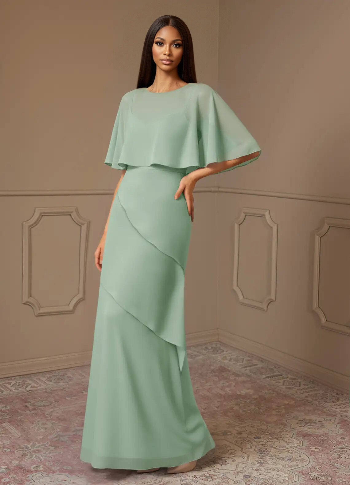 Augday Bowie A-Line Chiffon Dress