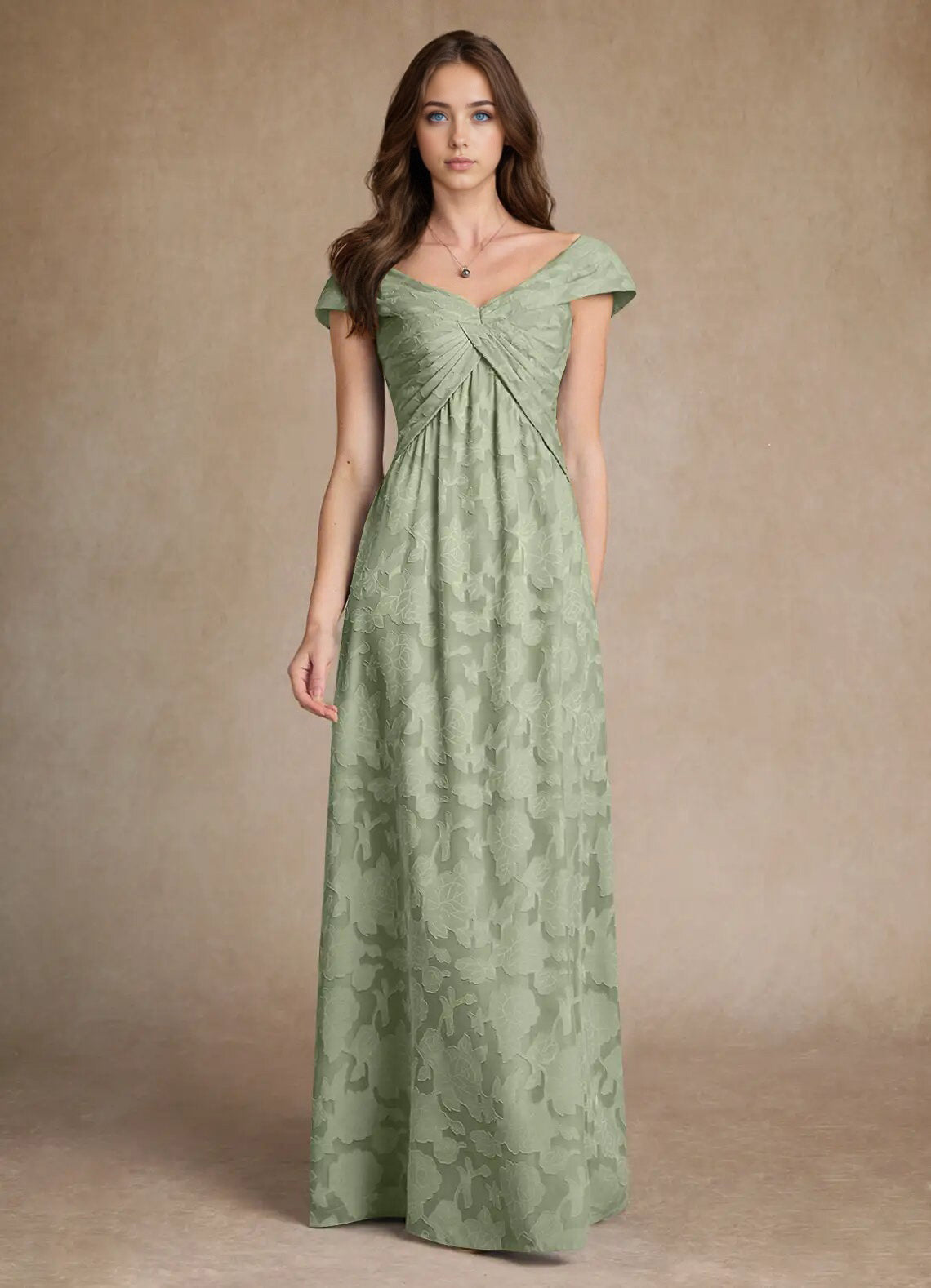 Augday Myrtle A-Line Pleated Floral Burnout Dress
