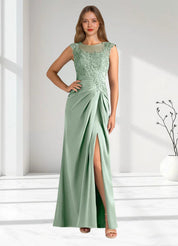 Augday Santa Barbara Sheath Pleated Stretch Satin Dress