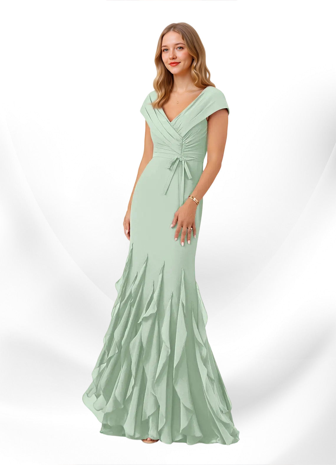 Augday Bailora Mermaid Ruched Chiffon Dress