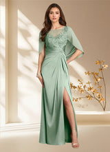 Augday Hera A-Line Lace Stretch Satin Dress