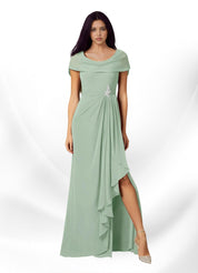 Augday Mary A-Line Side Slit Chiffon Dress