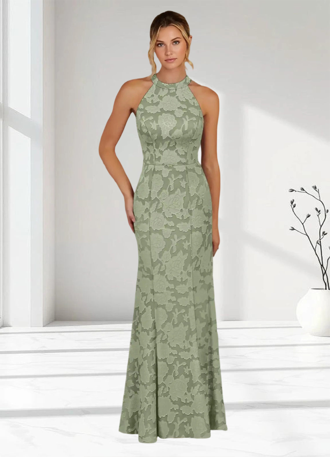 Augday Tyra Mermaid Floral Burnout Dress