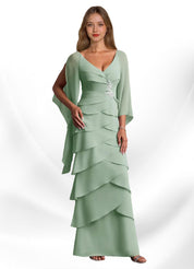 Augday Arabinda Sheath Ruched Chiffon Dress