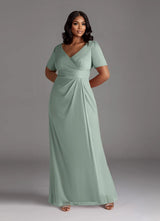 Augday Bessie A-Line Pleated Mesh Dress Plus Size