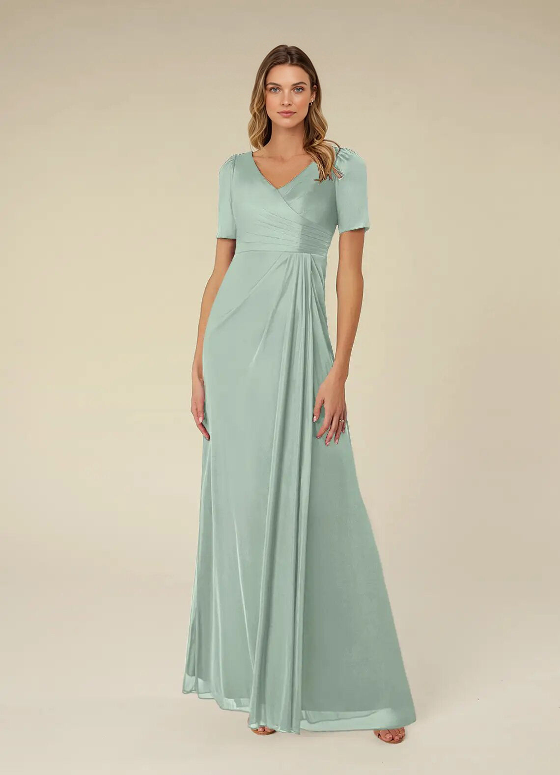 Augday Bessie A-Line Pleated Mesh Dress