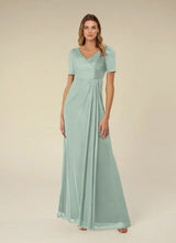 Augday Bessie A-Line Pleated Mesh Dress