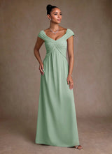 Audgay Myrtle A-Line Pleated Chiffon Dress