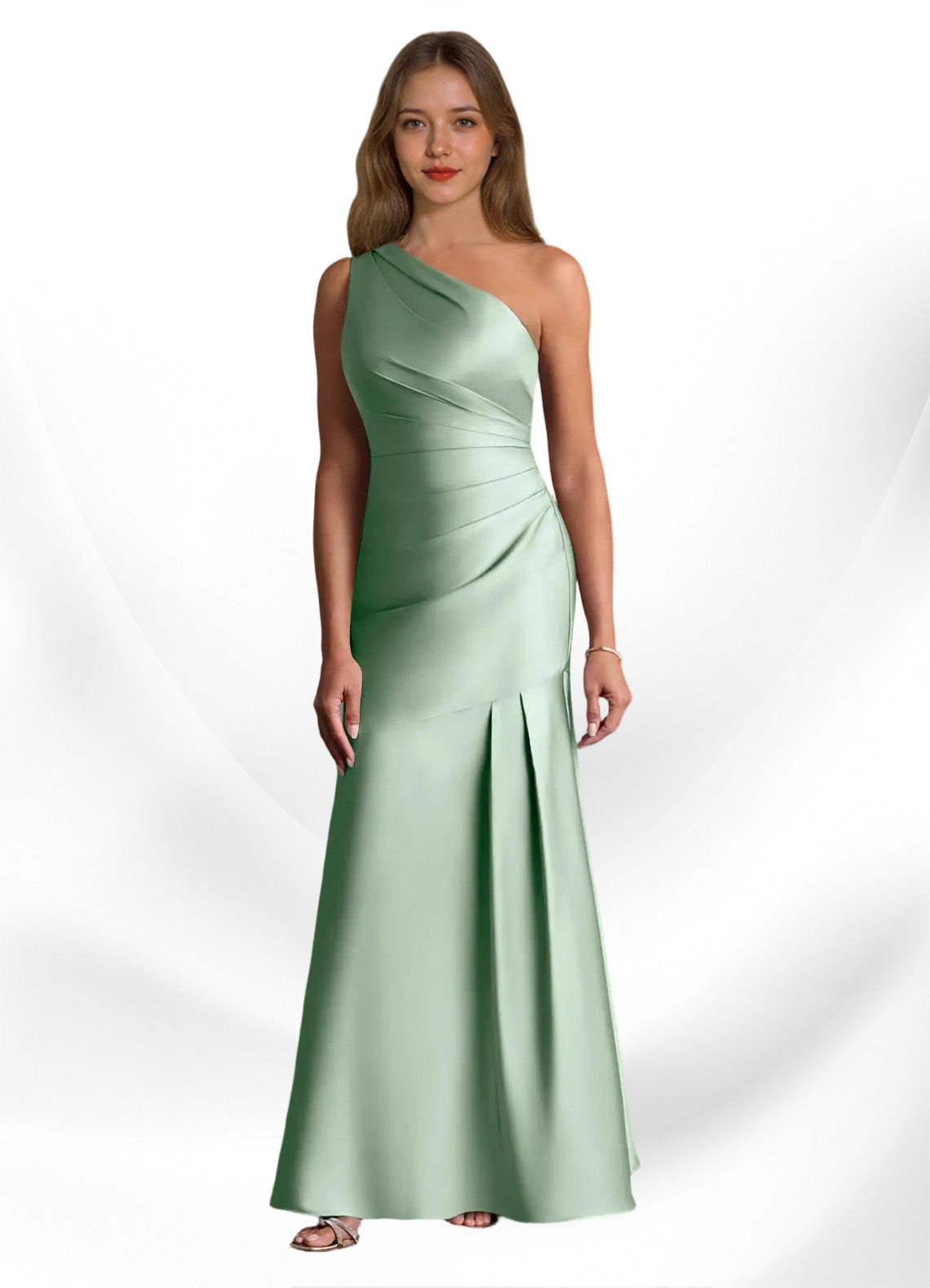 Augday Haifa Mermaid One Shoulder Stretch Satin Dress