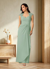 Augday Birdie A-Line Queen Anne Sequins Chiffon Dress