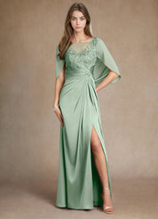 Augday Hera Mother of the Bride Dresses A-Line Lace Stretch Satin Dress