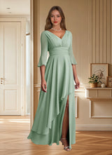 Augday Eire A-Line Pleated Chiffon Dress