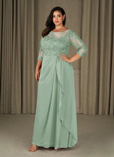Augday Calanthe A-Line Scoop Chiffon Dress Plus Size