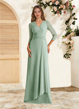 Augday Mayfield A-Line Pleated Chiffon Dress