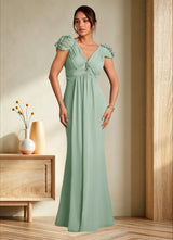 Augday Louella Pleated Chiffon Dress