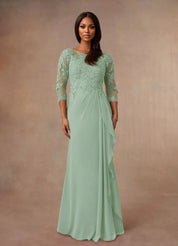 Augday Calanthe A-Line Scoop Chiffon Dress