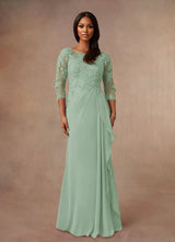 Augday Calanthe A-Line Scoop Chiffon Dress