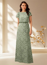 Augday Lehi A-Line Boatneck Floral Burnout Dress