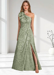 Augday Easton Ball-Gown One Shoulder Floral Burnout Dress
