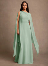 Augday Liddie A-Line Pleated Chiffon Dress