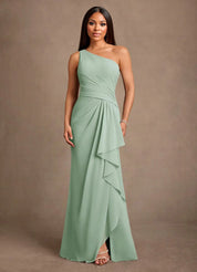 Augday Floy Sheath One Shoulder Chiffon Dress