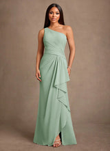 Augday Floy Sheath One Shoulder Chiffon Dress