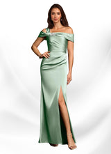 Augday Altonia Mermaid Off the Shoulder Stretch Satin Dress
