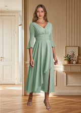 Augday Aerynne A-Line Pleated Chiffon Dress