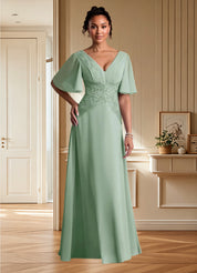 Augday Milliat A-Line Lace Chiffon Dress