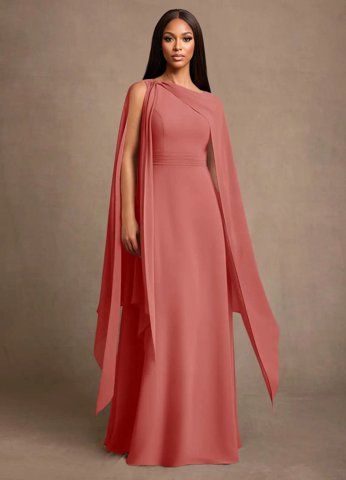 Augday Liddie A-Line Pleated Chiffon Dress