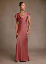 Augday Shelby Mother of the Bride Dresses Mermaid Pleated Stretch Satin Dress