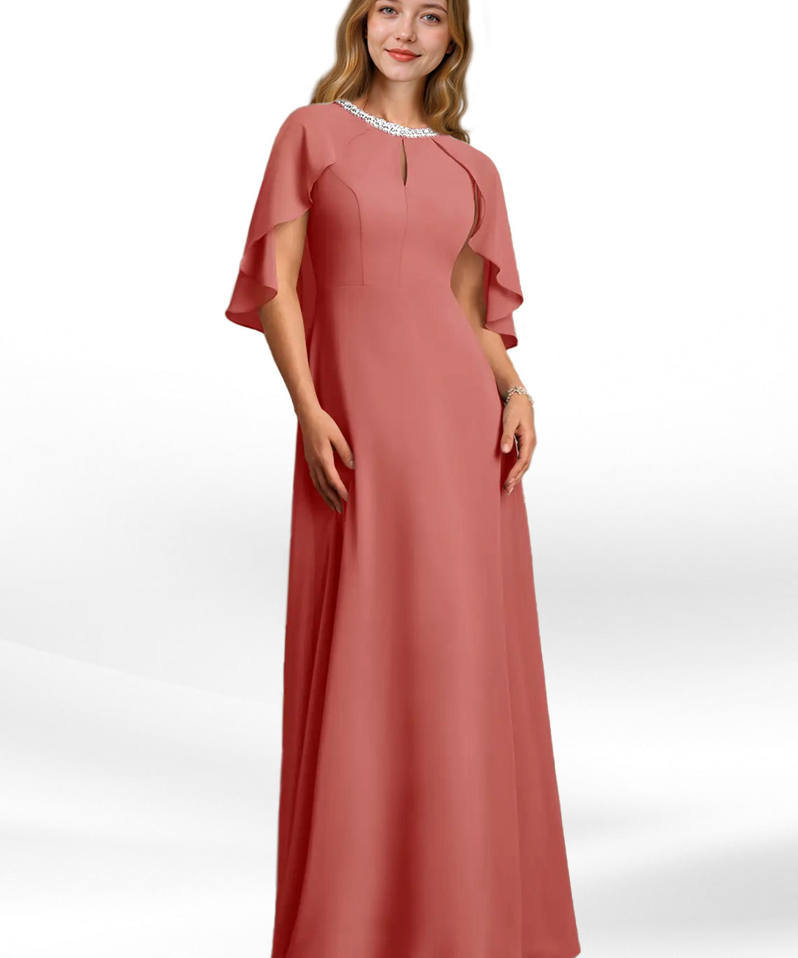 Augday Winnifred A-Line Beaded Chiffon Dress