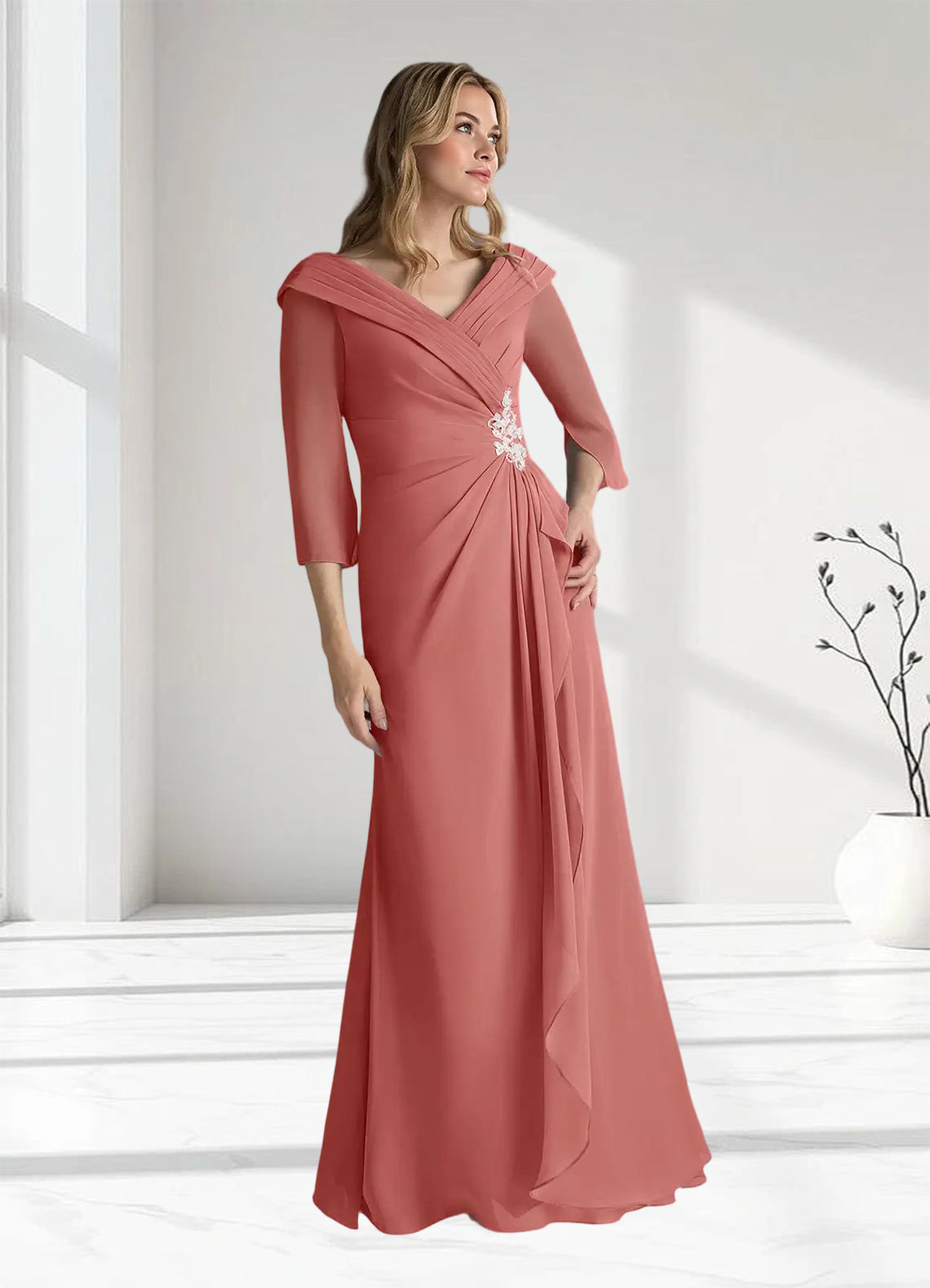 Augday Jaycee A-Line Chiffon Dress