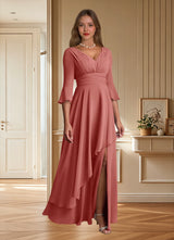 Augday Eire A-Line Pleated Chiffon Dress