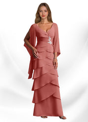 Augday Arabinda Sheath Ruched Chiffon Dress