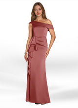 Augday Hamptons A-Line Pleated Stretch Satin Dress