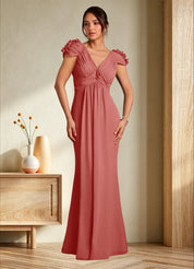 Augday Louella Pleated Chiffon Dress