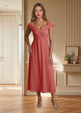 Augday Mirta A-Line Pleated Floral Burnout Dress