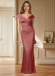 Augday Ludlow Mermaid Pleated Stretch Satin Dress