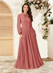 Augday Adellah A-Line Pleated Chiffon Dress