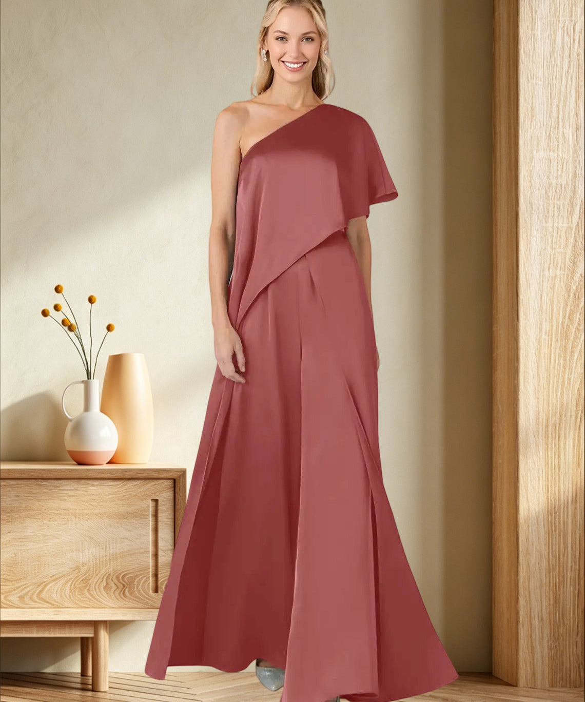 Pantsuit Stretch Satin Dress
