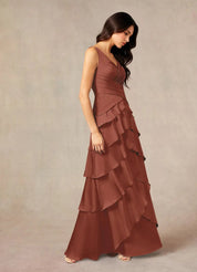 Augday Viola A-Line Pleated Stretch Satin Dress