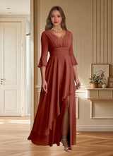 Augday Eire A-Line Pleated Chiffon Dress