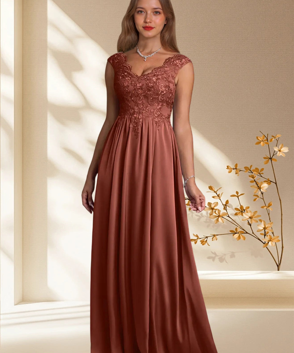 Augday Amethyst A-Line Lace Dress