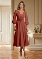 Augday Ana A-Line Lace Chiffon Dress