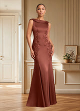 Augday Franny Sheath Lace Stretch Satin Dress