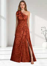 Augday Easton Ball-Gown One Shoulder Floral Burnout Dress