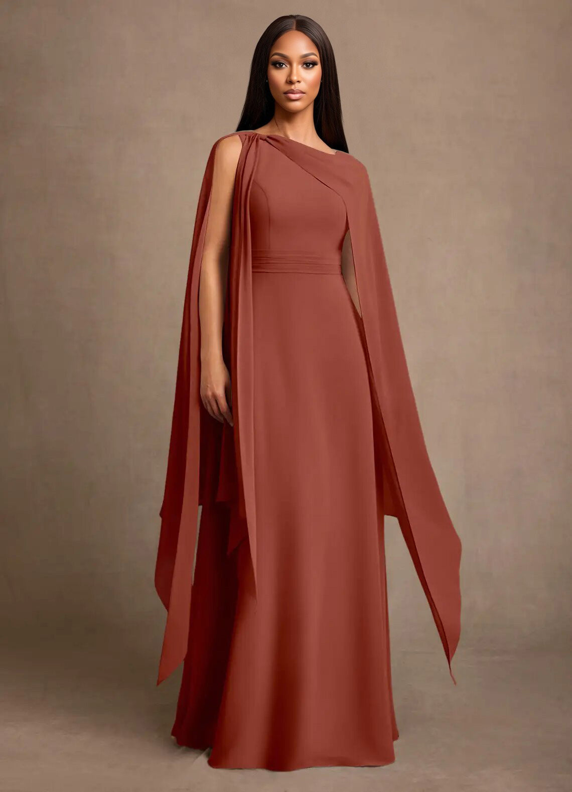 Augday Liddie A-Line Pleated Chiffon Dress