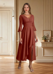 Augday Aerynne A-Line Pleated Chiffon Dress
